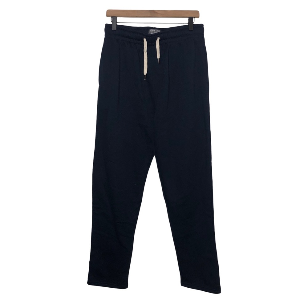 Primark Men's Navy Blue Tie-Waist Fleece-Lined Sweatpants Back Pocket